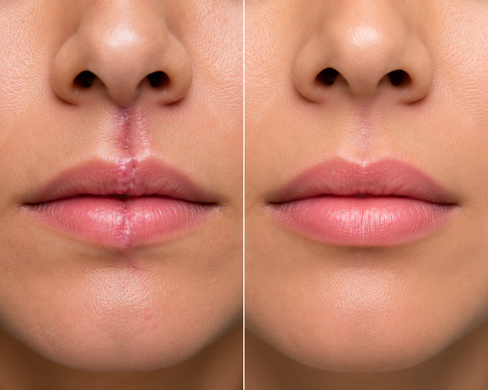 Surgeon consulting a patient about Lip Scar Revision